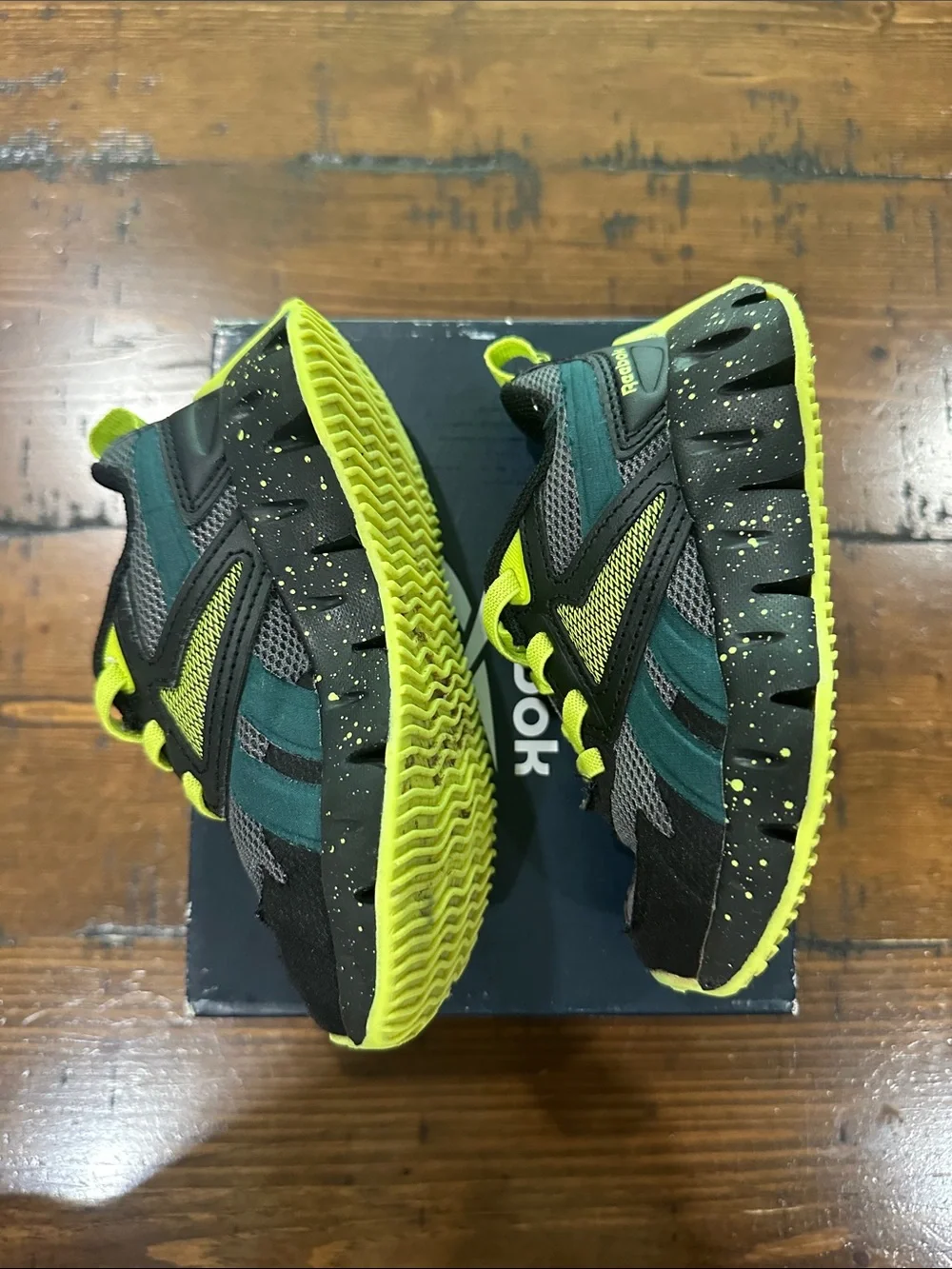 Reebok Kids Black and Neon Green